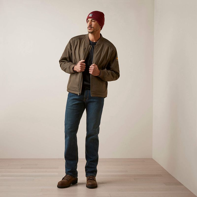 Ariat Rebar Stretch Canvas Bomber Jacket Wren Polska | SHXRZF-036