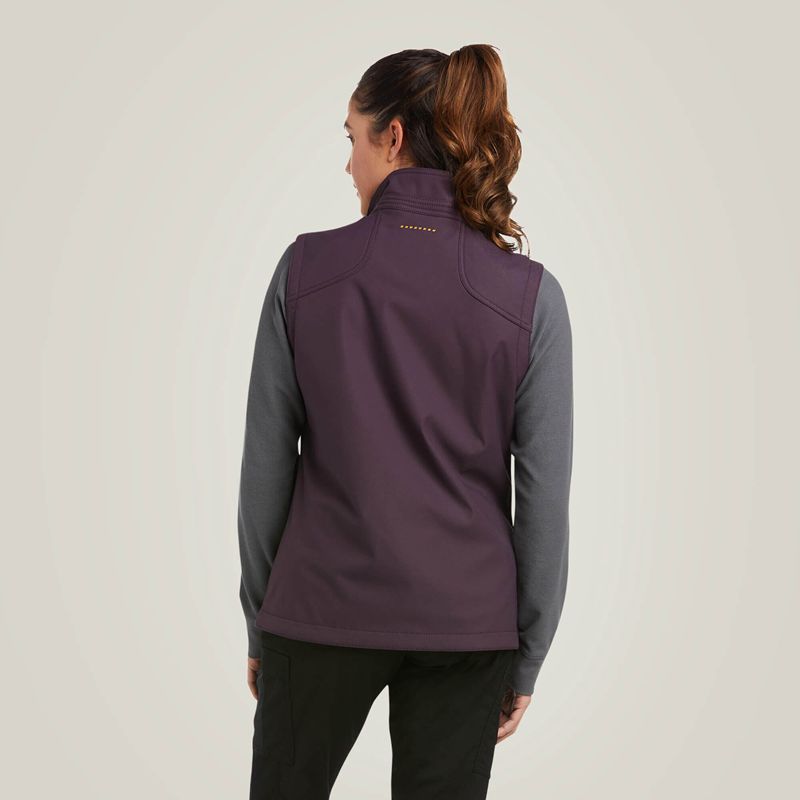 Ariat Rebar Stretch Canvas Softshell Vest Plum Perfect Polska | AVFNZT-987