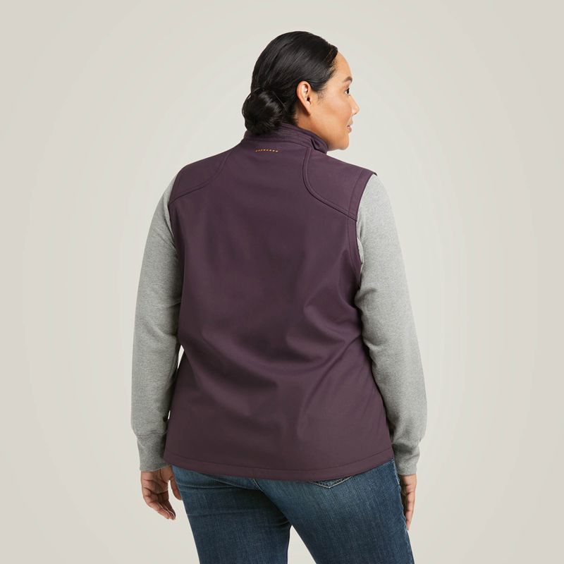 Ariat Rebar Stretch Canvas Softshell Vest Plum Perfect Polska | AVFNZT-987