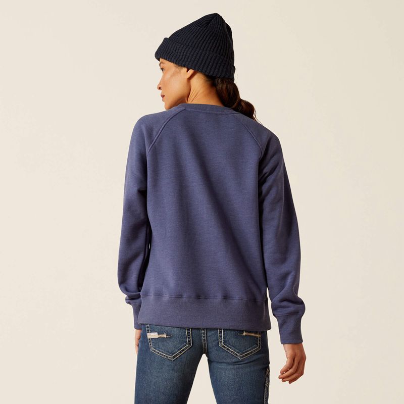 Ariat Rebar Traverse Sweatshirt Niebieskie Indygo Polska | CVRYBU-865