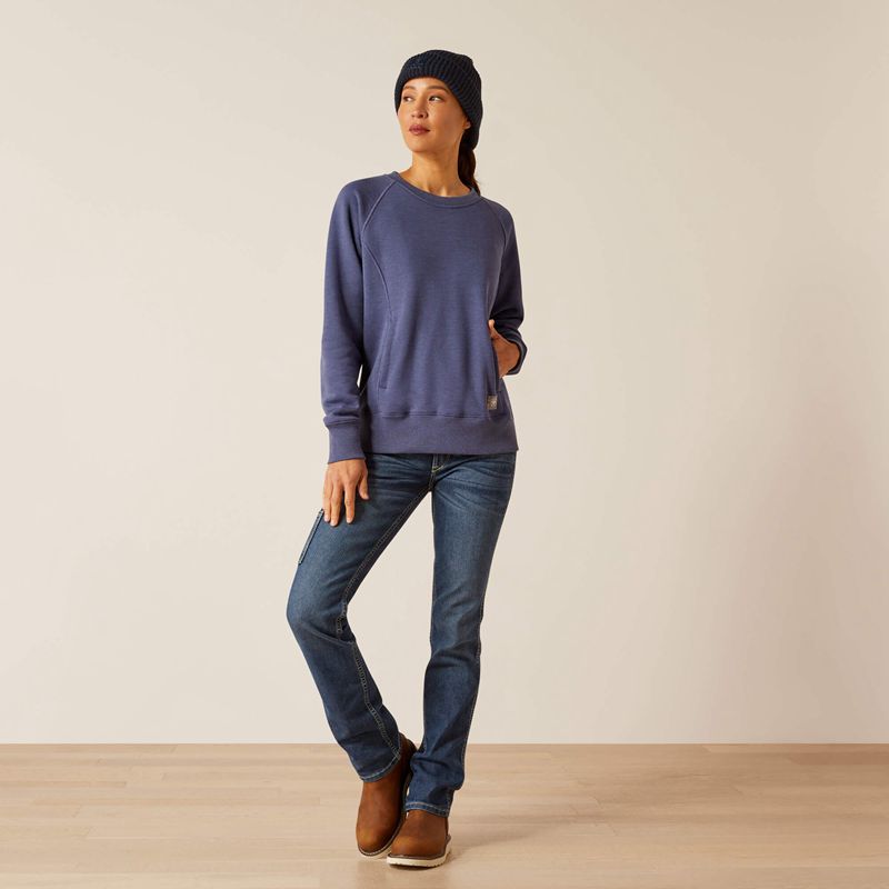 Ariat Rebar Traverse Sweatshirt Niebieskie Indygo Polska | CVRYBU-865