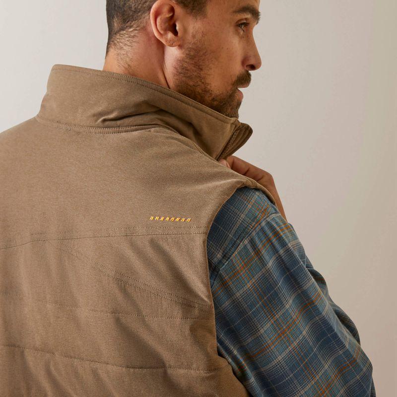 Ariat Rebar Valiant Stretch Canvas Water Resistant Insulated Vest Khaki Polska | XZSDPH-021