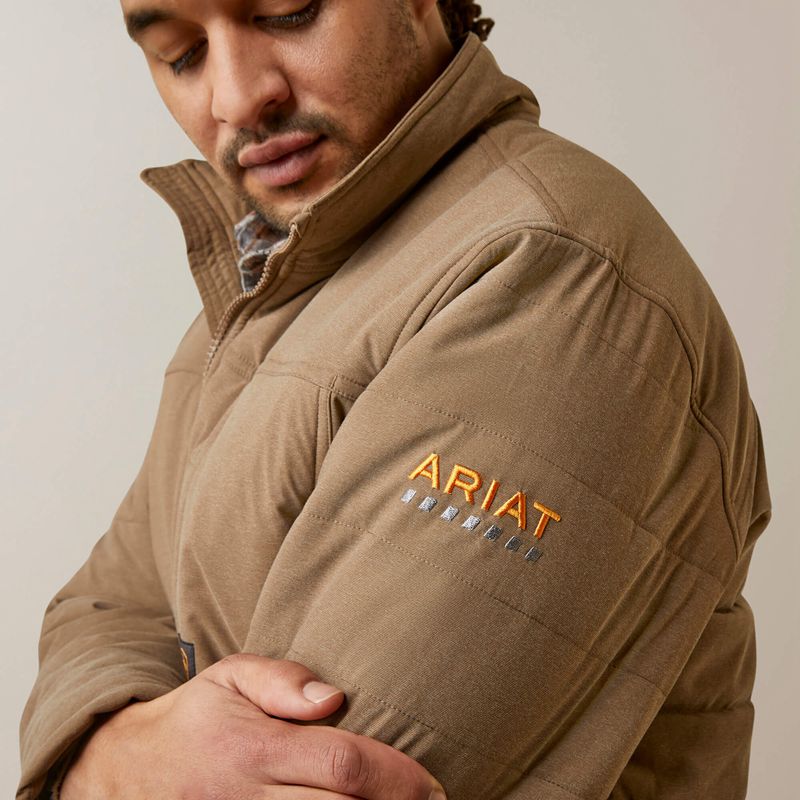 Ariat Rebar Valiant Stretch Canvas Water Resistant Insulated Jacket Khaki Polska | TCNDSP-106