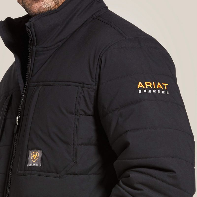 Ariat Rebar Valiant Stretch Canvas Water Resistant Insulated Jacket Czarne Polska | HCLSIV-413