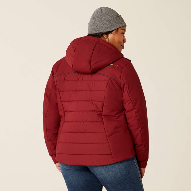 Ariat Rebar Valkyrie Stretch Canvas Insulated Jacket Cabernet Polska | MJYHUA-961