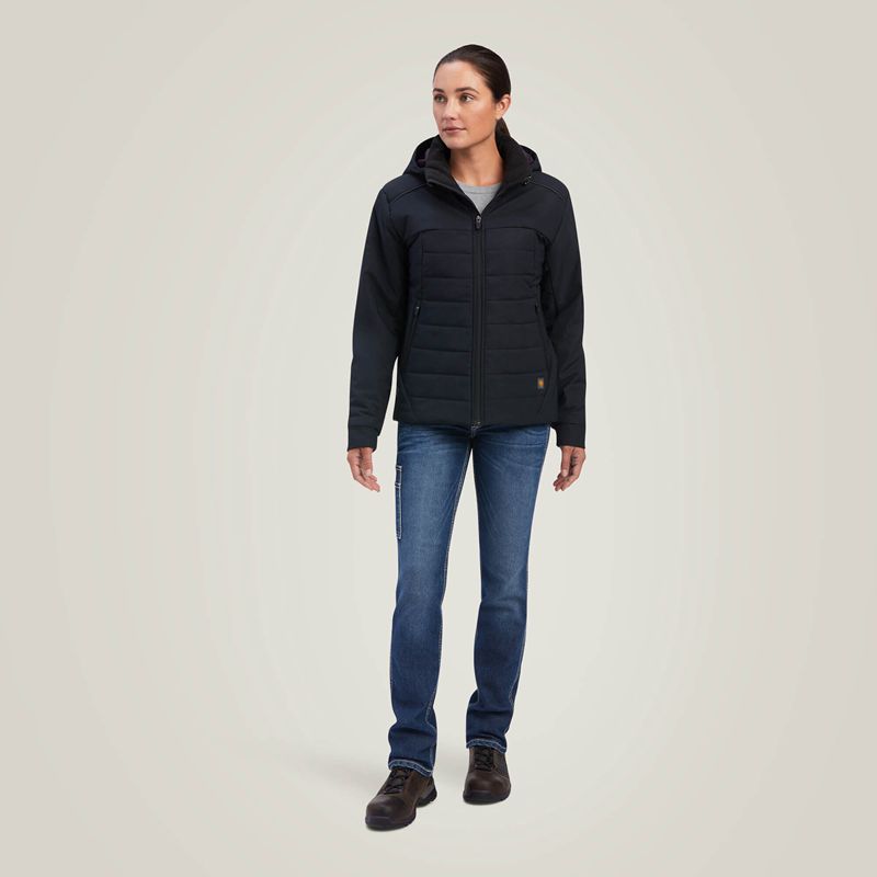 Ariat Rebar Valkyrie Stretch Canvas Insulated Jacket Czarne Polska | IHJUYN-609