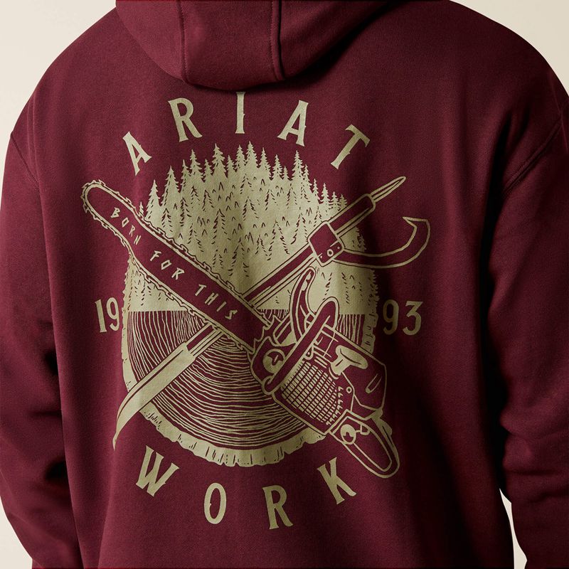 Ariat Rebar Workman Chainsaw Hoodie Malbec Polska | QDMJLV-105