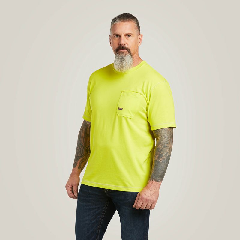 Ariat Rebar Workman Logo T-Shirt Sulphur Spring Polska | EKJLNH-841