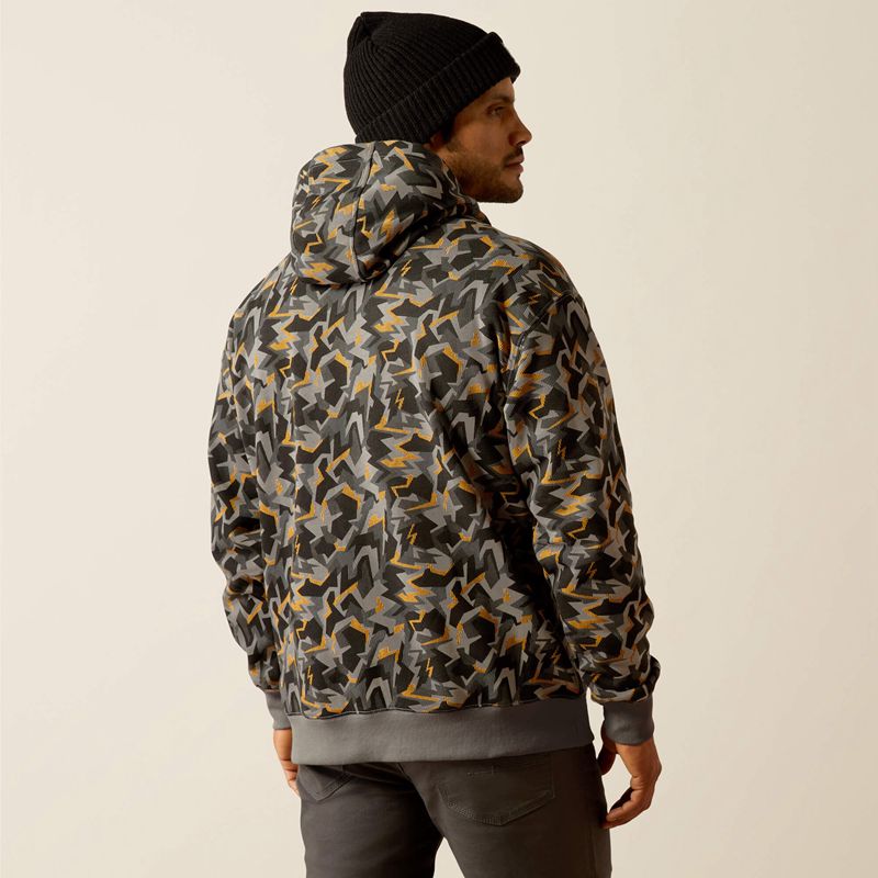 Ariat Rebar Workman Shard Hoodie Szare Camo Polska | DJOGTU-147