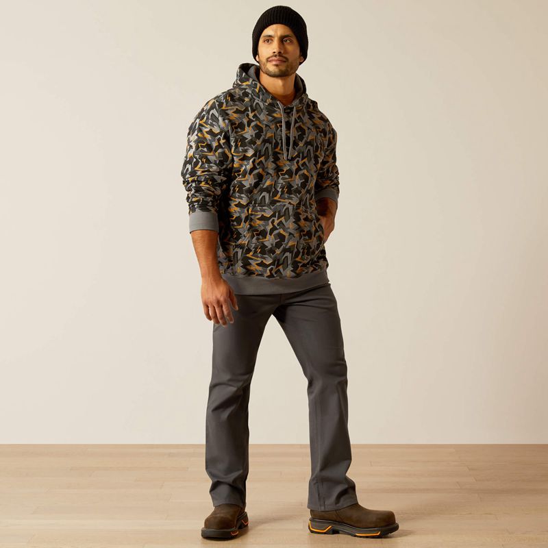 Ariat Rebar Workman Shard Hoodie Szare Camo Polska | DJOGTU-147