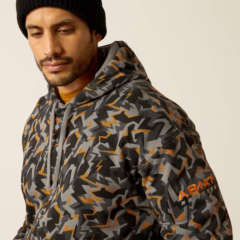 Ariat Rebar Workman Shard Hoodie Szare Camo Polska | DJOGTU-147