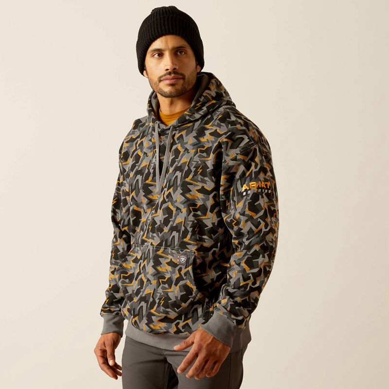 Ariat Rebar Workman Shard Hoodie Szare Camo Polska | DJOGTU-147