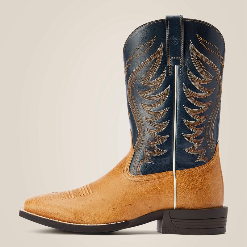 Ariat Reckoning Western Boot Antique Saddle Sq Ostrich Polska | AZIVBS-768