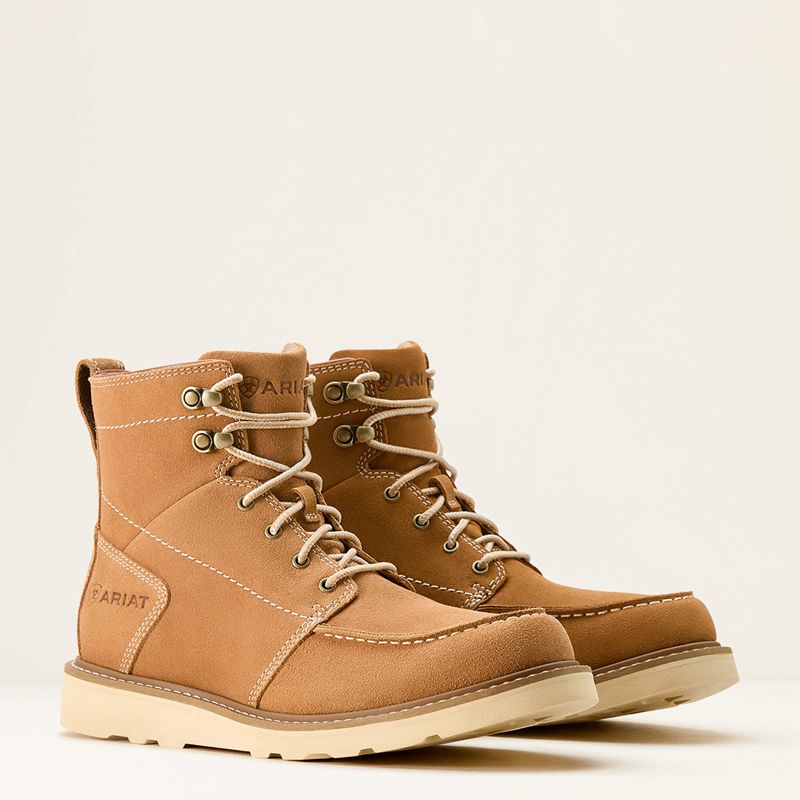 Ariat Recon Lace Boot Natural Suede Polska | YCVMGX-348