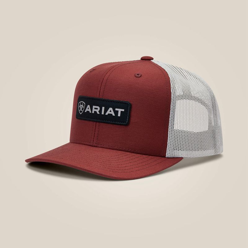 Ariat Rectangle Logo Patch Cap Czerwone Polska | QUANVX-432