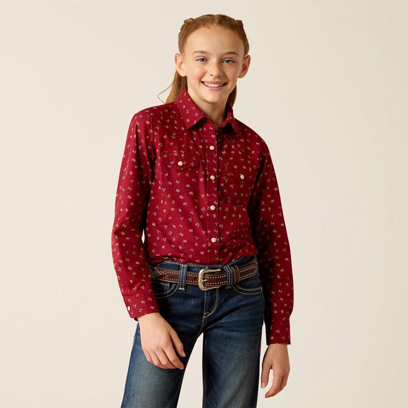 Ariat Red Ranch Shirt Cattle Brand Polska | FOUNYA-813