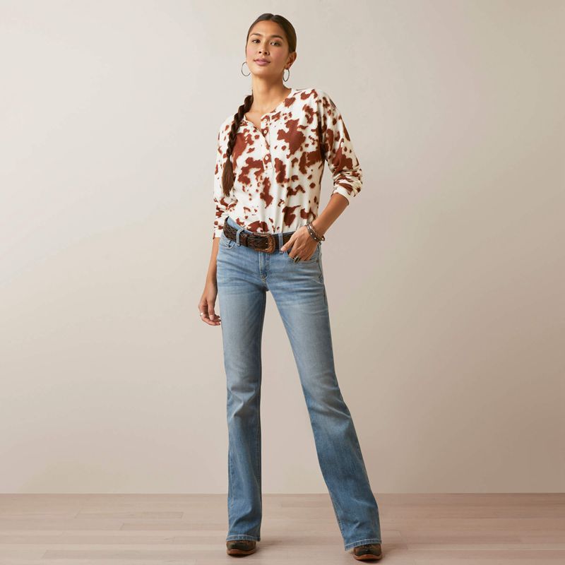 Ariat Relaxed Henley Top Paint Polska | PHKVTZ-486