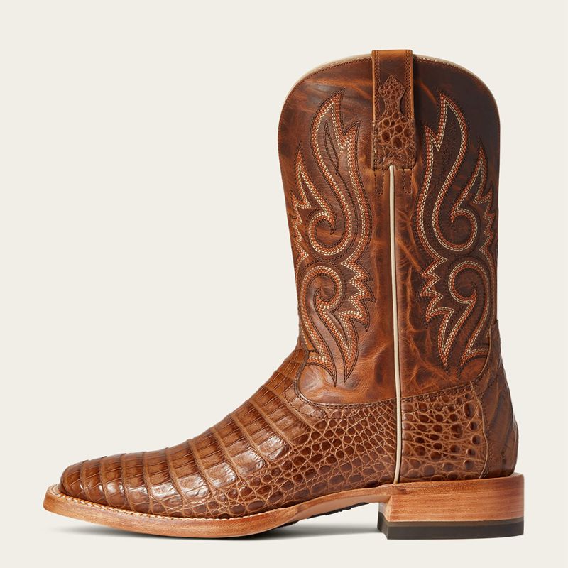 Ariat Relentless Denton Western Boot Natural Caiman Belly Polska | QZXGDW-695