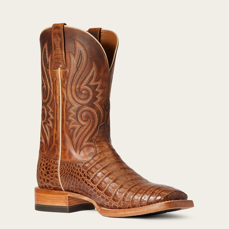 Ariat Relentless Denton Western Boot Natural Caiman Belly Polska | QZXGDW-695