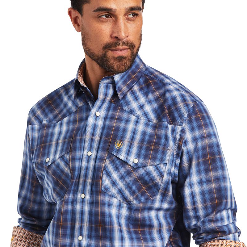 Ariat Relentless Inexorable Stretch Classic Fit Snap Shirt Niebieskie Polska | LVKFXZ-139