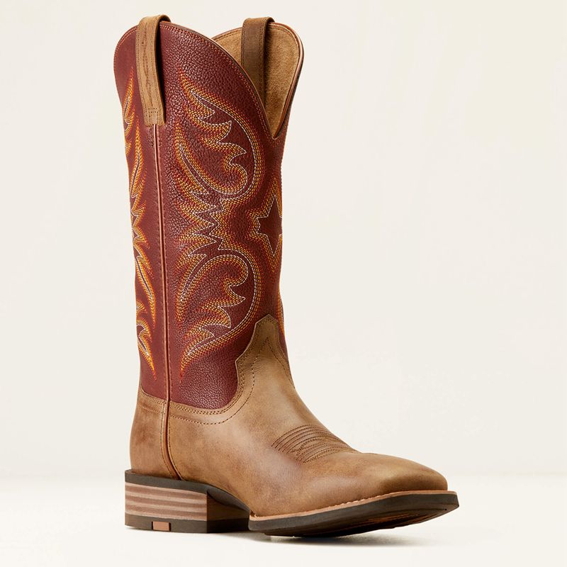 Ariat Ricochet Cowboy Boot Sandstorm/Roasted Chestnut Polska | AJVPNE-941