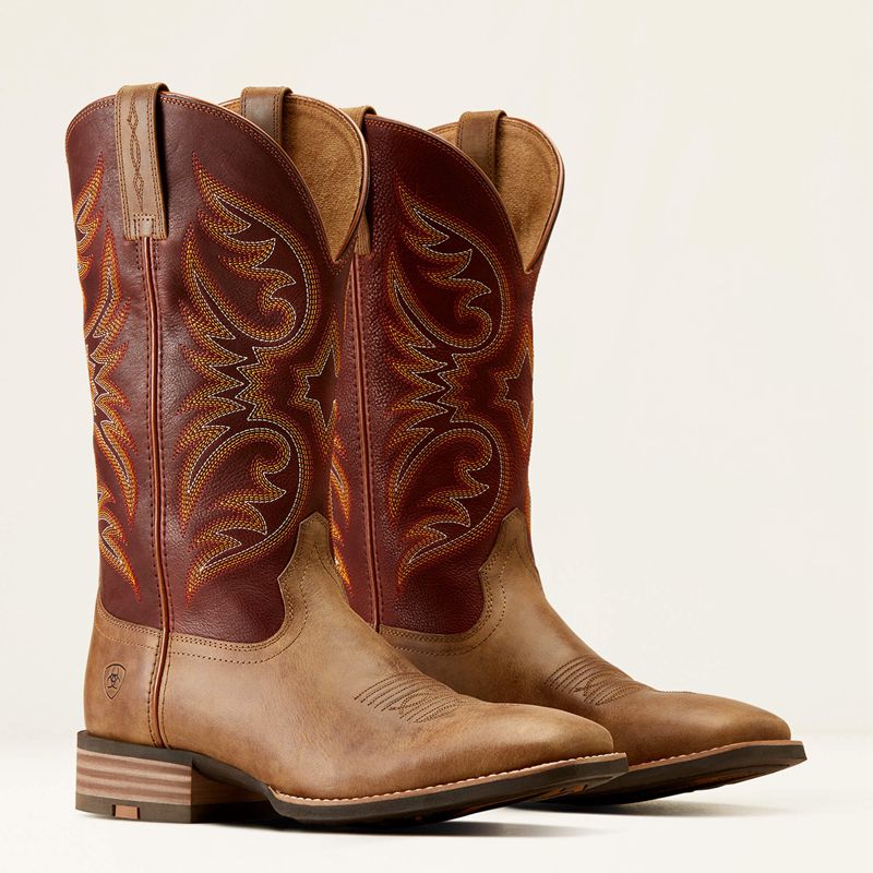 Ariat Ricochet Cowboy Boot Sandstorm/Roasted Chestnut Polska | AJVPNE-941