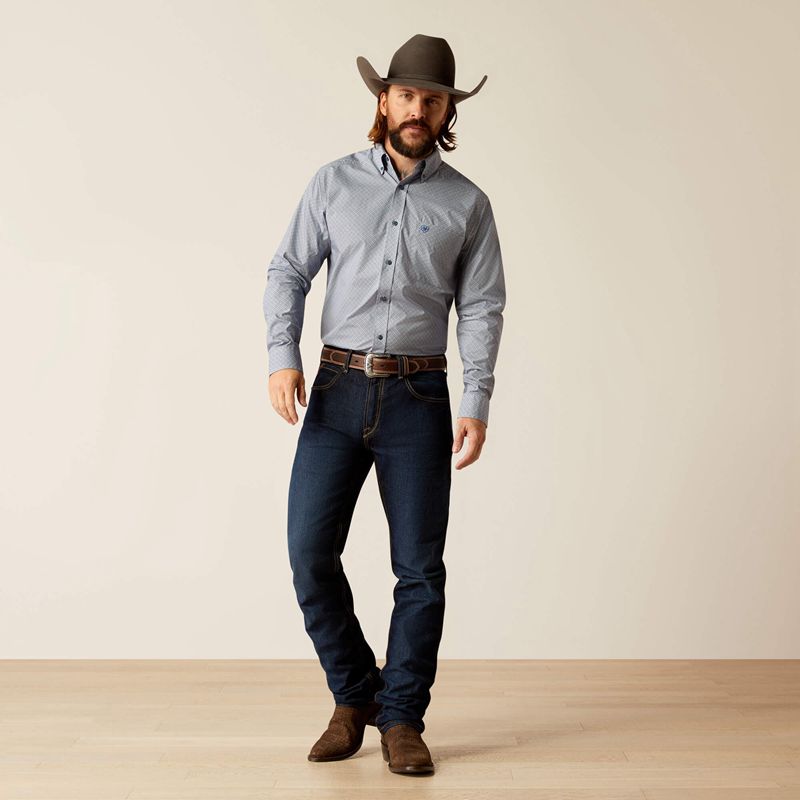 Ariat Rider Fitted Shirt Głęboka Niebieskie Polska | UEPQVI-035