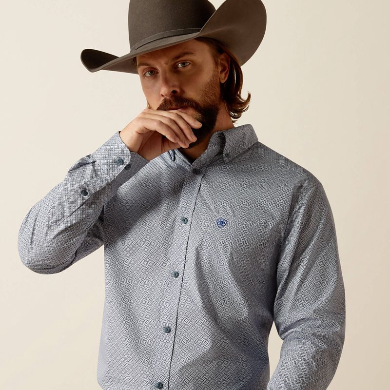 Ariat Rider Fitted Shirt Głęboka Niebieskie Polska | UEPQVI-035