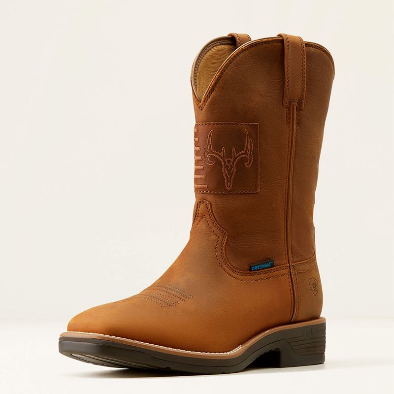 Ariat Ridgeback Country Waterproof Cowboy Boot Brązowe Polska | ZMFPOK-975