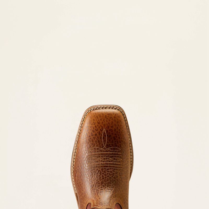 Ariat Ridgeback Cowboy Boot Tan Bull Emboss/Orange Rust Polska | HXPIQE-098