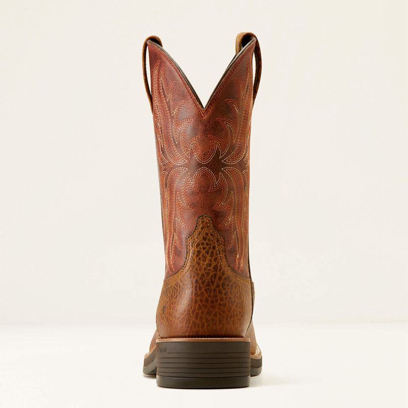 Ariat Ridgeback Cowboy Boot Tan Bull Emboss/Orange Rust Polska | HXPIQE-098