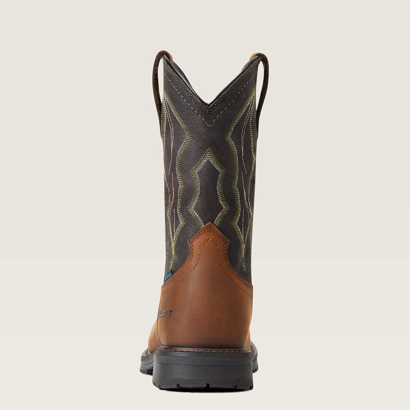 Ariat Rigtek Wide Square Toe Waterproof Composite Toe Work Boot Brązowe Polska | IZJMKW-208