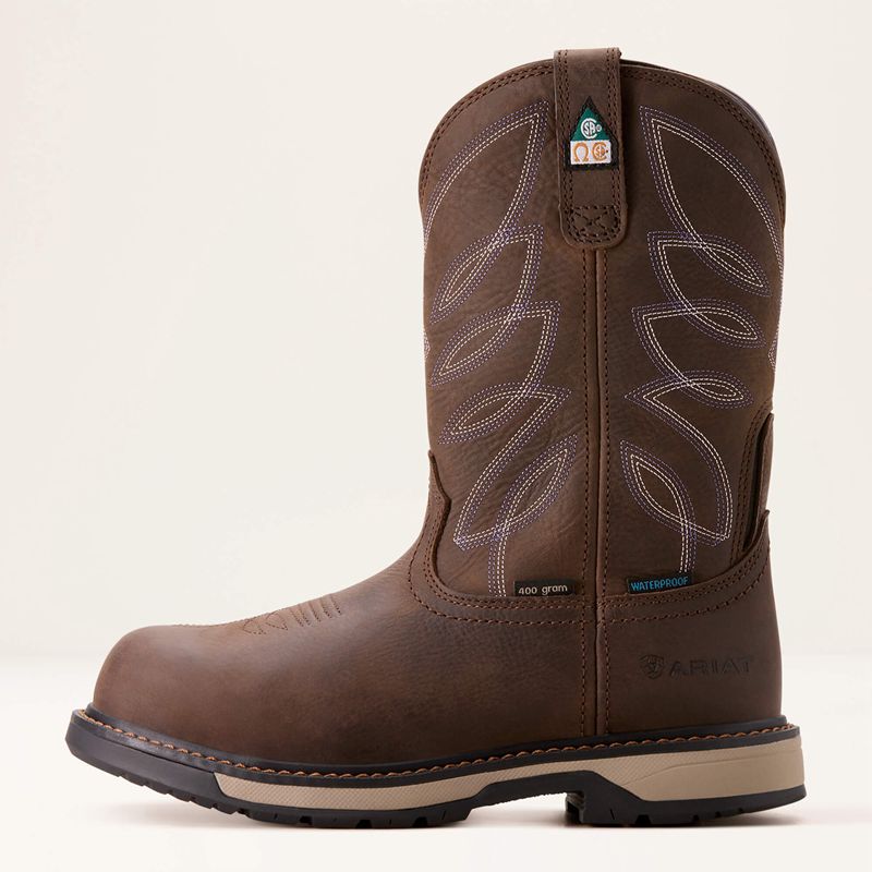 Ariat Riveter Csa Glacier Grip Waterproof 400g Composite Toe Work Boot Ciemny Polska | OJLMGB-872