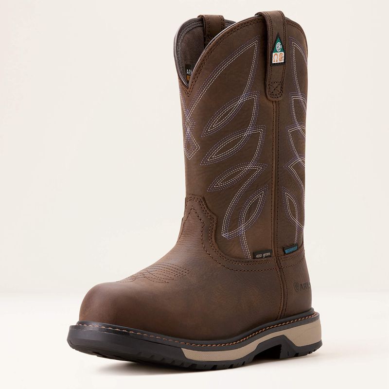 Ariat Riveter Csa Glacier Grip Waterproof 400g Composite Toe Work Boot Ciemny Polska | OJLMGB-872