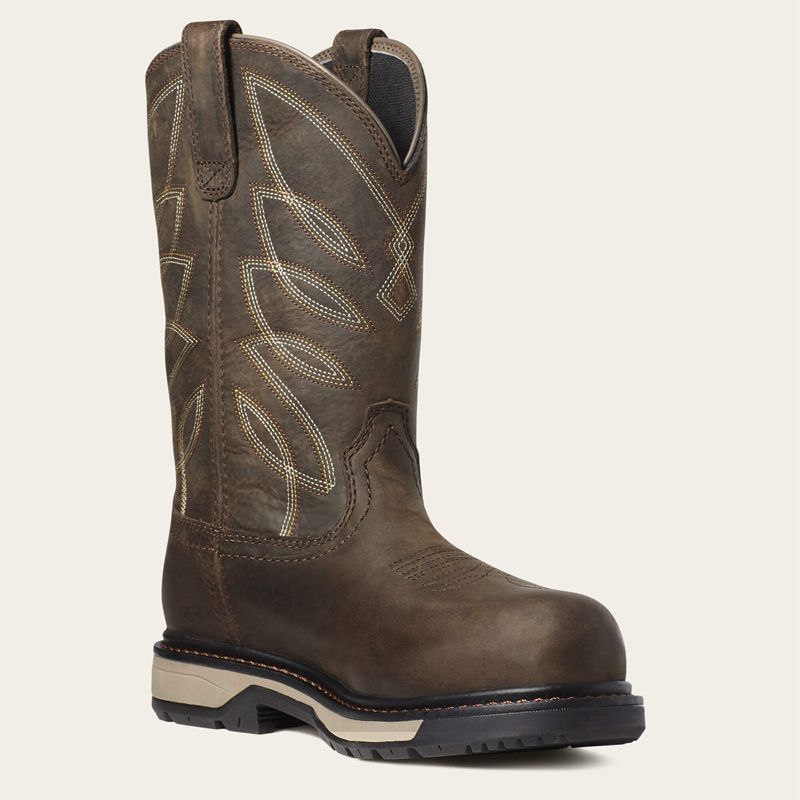 Ariat Riveter Csa Waterproof Composite Toe Work Boot Ciemny Brązowe Polska | RMLYVF-398