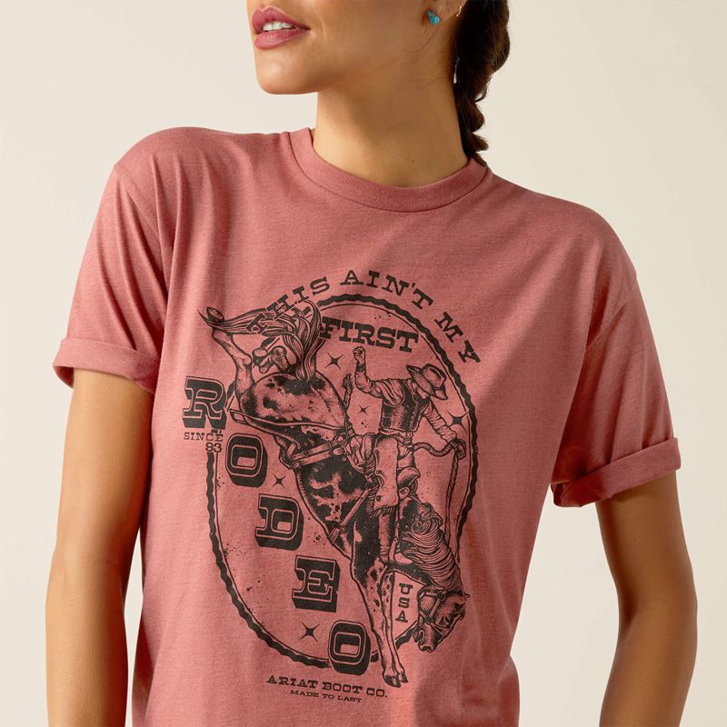 Ariat Rodeo First T-Shirt Czerwone Polska | GMHBEW-301