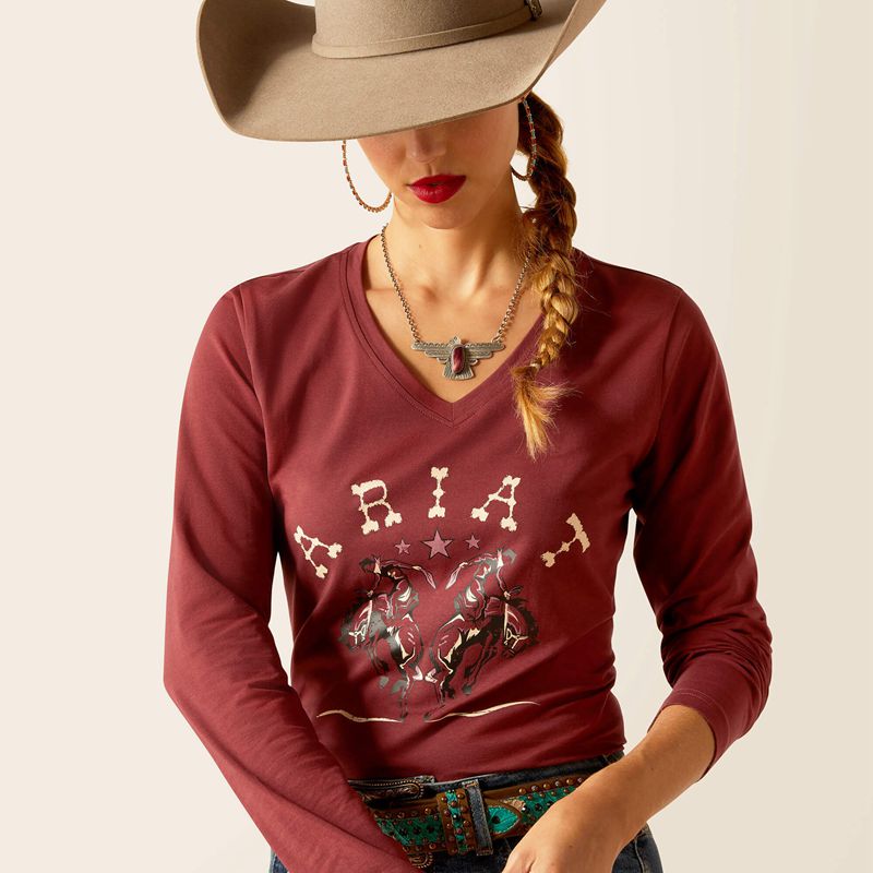 Ariat Rodeo T-Shirt Czerwone Polska | HSFQIG-195