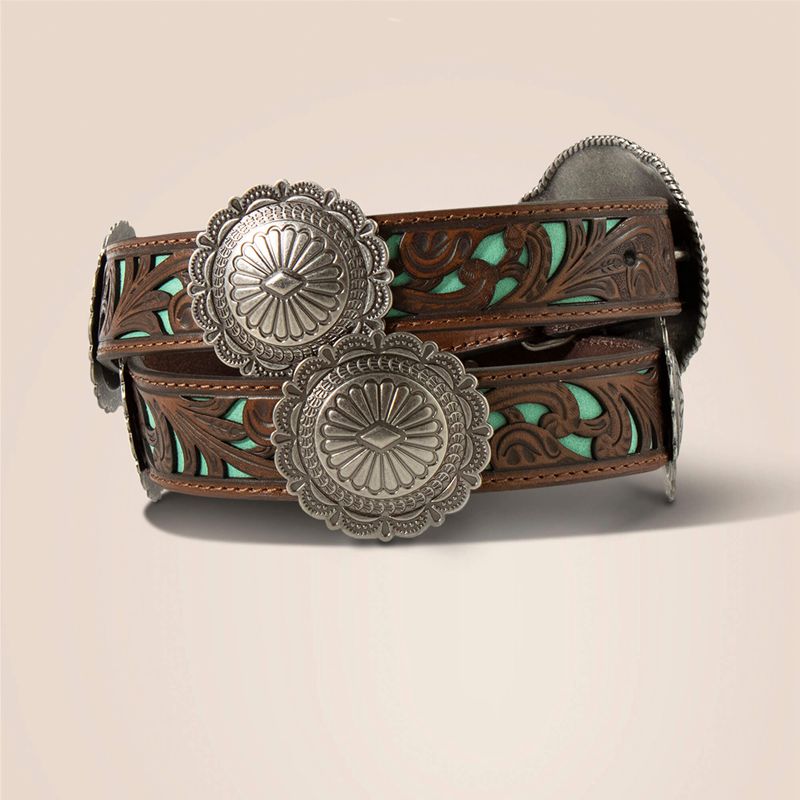 Ariat Round Concho Filigree Belt Turkusowe Polska | OJBFYD-264