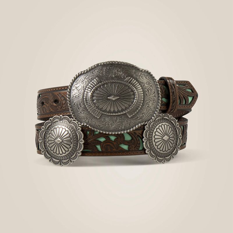 Ariat Round Concho Filigree Belt Turkusowe Polska | OJBFYD-264