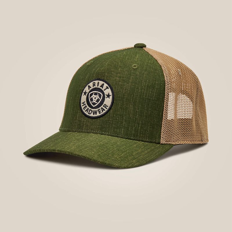 Ariat Round Logo Patch Cap Zielone Polska | ZDSKJW-461