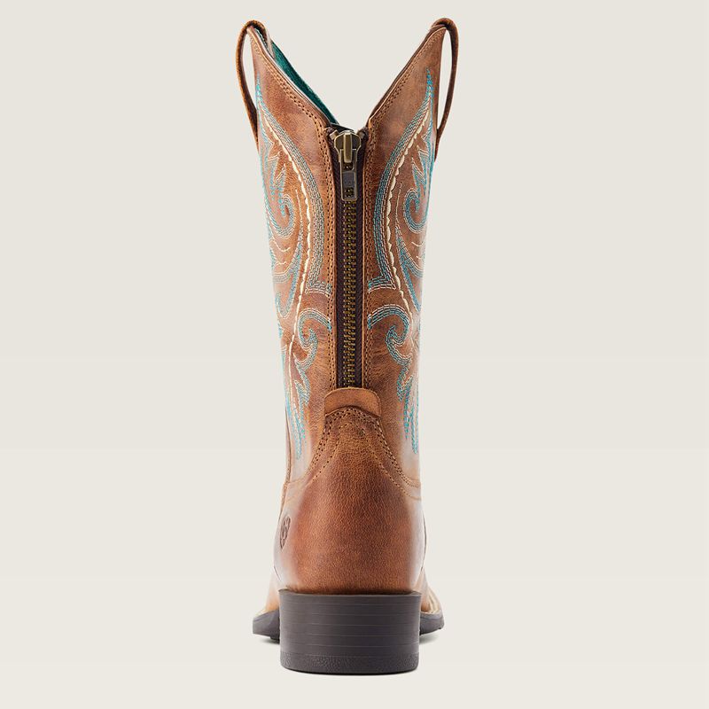 Ariat Round Up Back Zip Western Boot Desert Sand Polska | EIQYLU-985