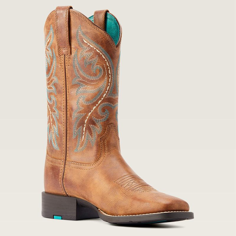 Ariat Round Up Back Zip Western Boot Desert Sand Polska | EIQYLU-985