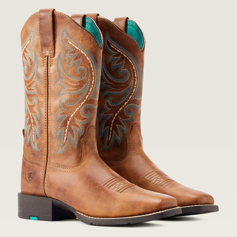 Ariat Round Up Back Zip Western Boot Desert Sand Polska | EIQYLU-985