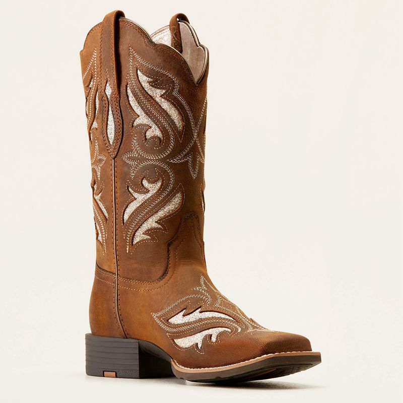 Ariat Round Up Bliss Western Boot Brązowe Polska | JVPETX-428