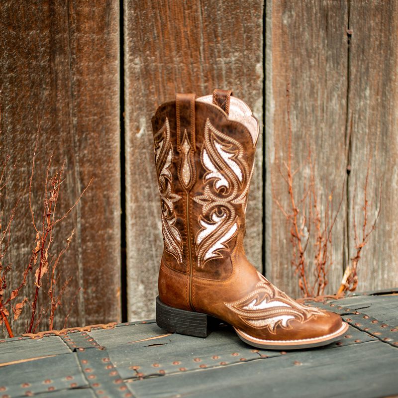 Ariat Round Up Bliss Western Boot Brązowe Polska | JVPETX-428