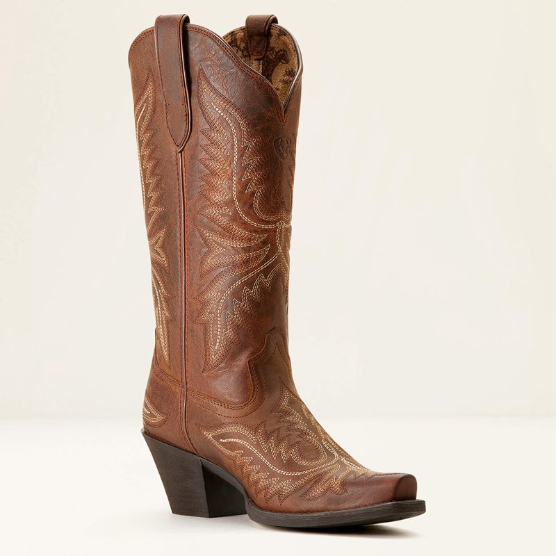 Ariat Round Up Collins Western Boot Rafter Tan Polska | AZWEXS-063