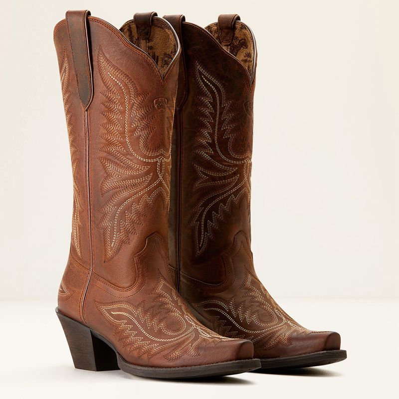 Ariat Round Up Collins Western Boot Rafter Tan Polska | AZWEXS-063