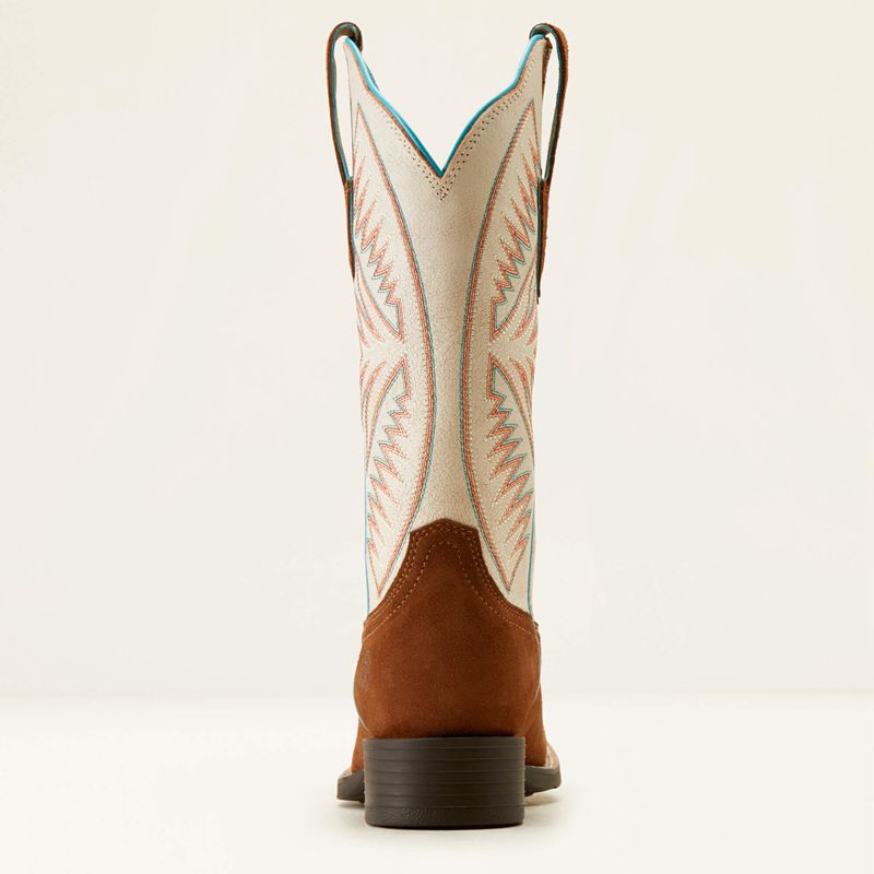 Ariat Round Up Ruidoso Western Boot Cedar Roughout/Matte Pearl Suede Polska | DLGJHF-025