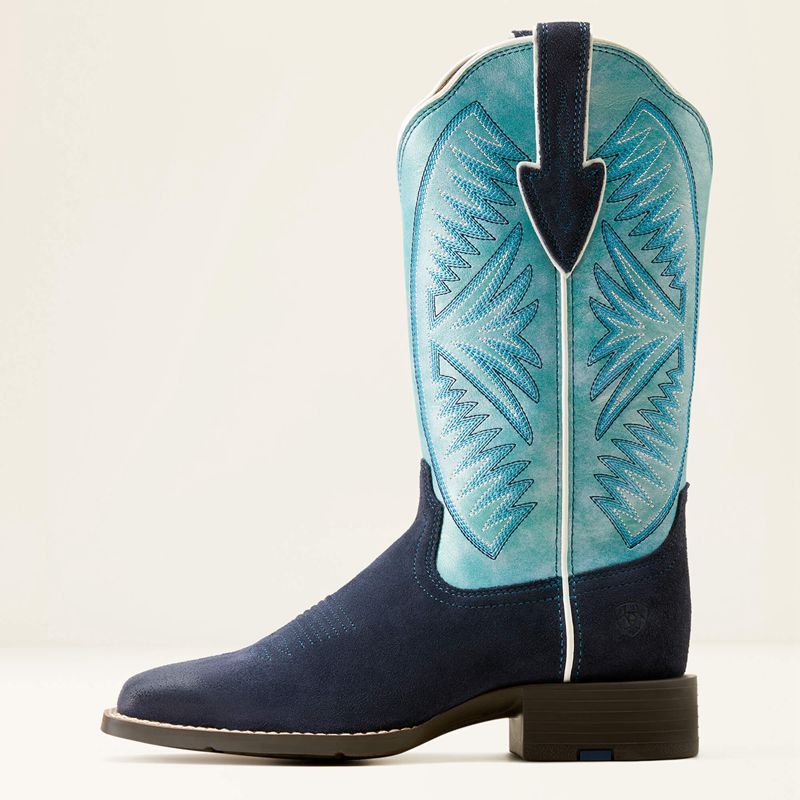 Ariat Round Up Ruidoso Western Boot Niebieskie Polska | ZPADXY-071