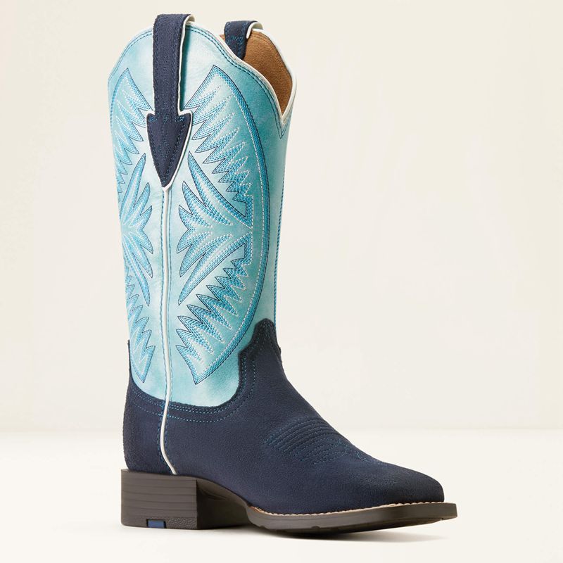 Ariat Round Up Ruidoso Western Boot Niebieskie Polska | ZPADXY-071